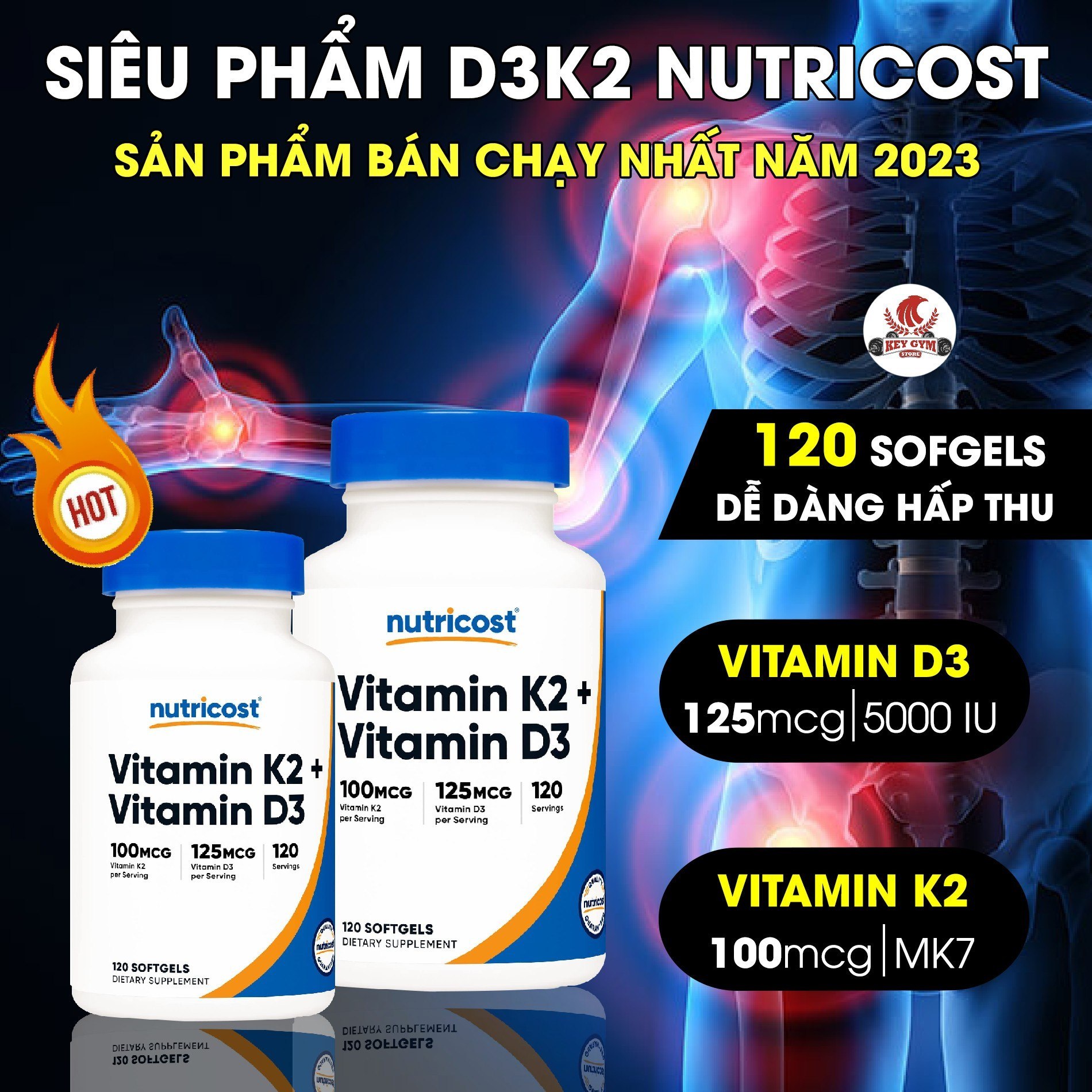 Nutricost Vitamin K2+D3