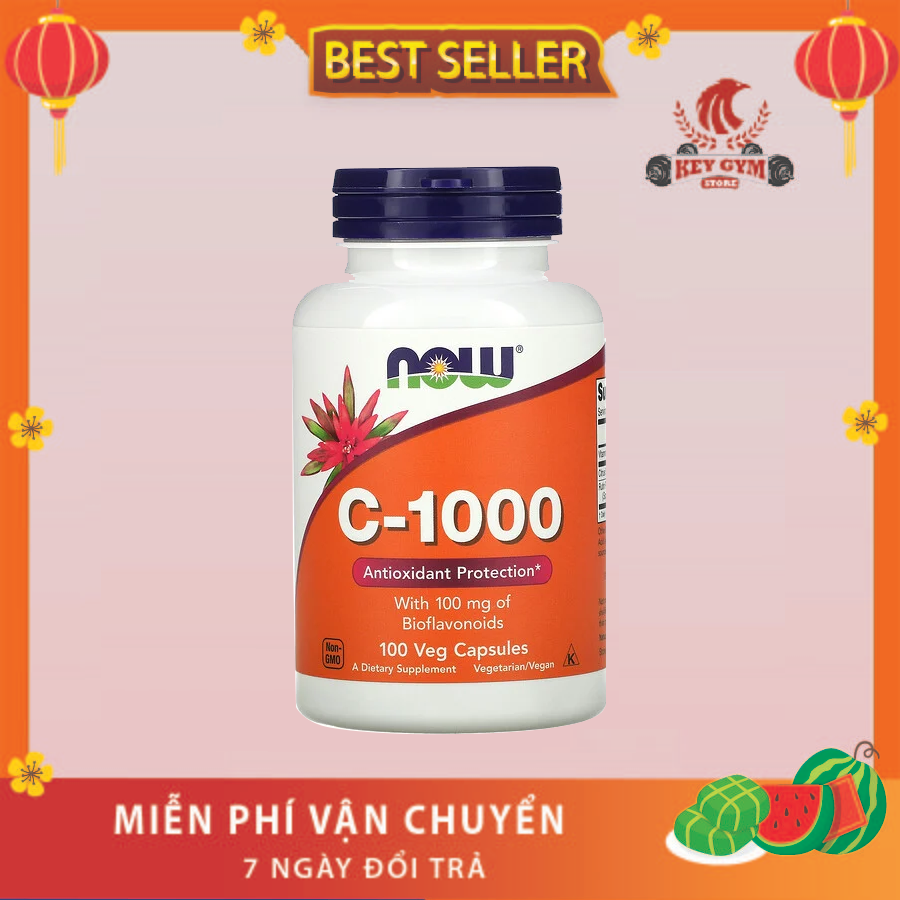 Now Vitamin C-1000 mg with 100 mg of Bioflavonoids, 100 Capsules