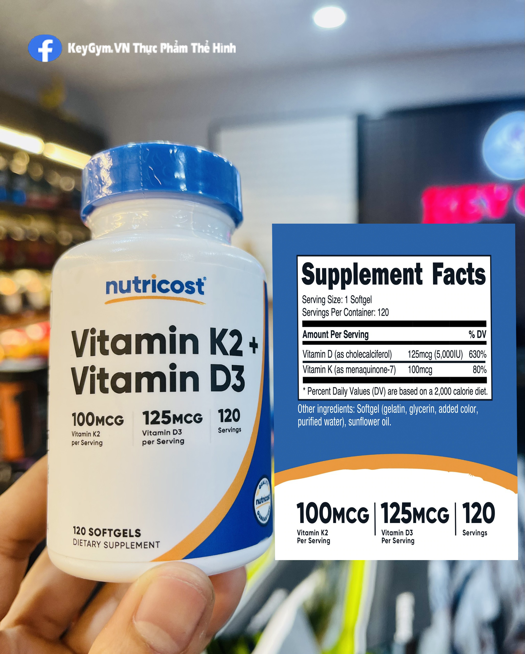 Nutricost Vitamin K2+D3