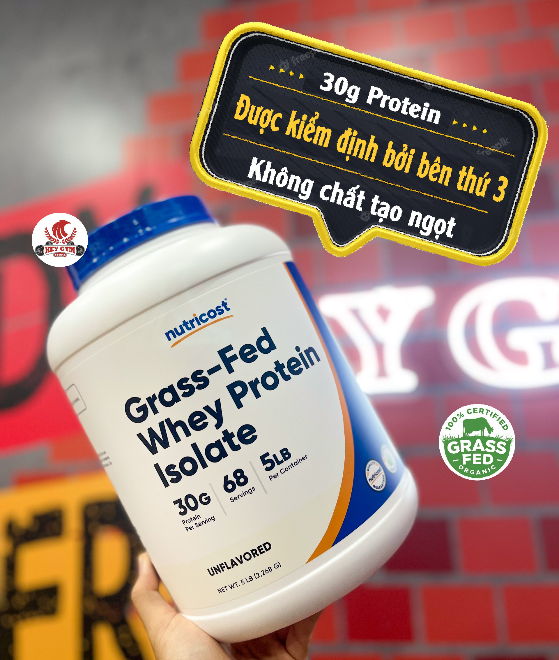 Nutricost Grass Fed Whey Protein Isolate