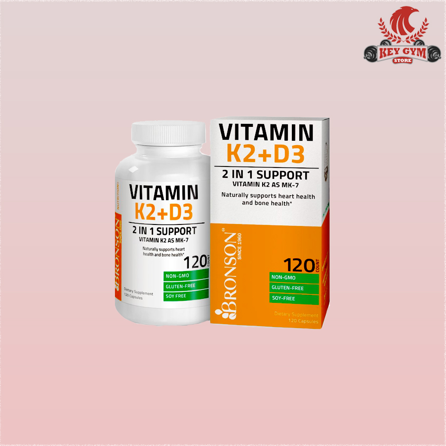 Bronson Vitamin K2 + D3, Vitamin K2 as MK-7 , 120-240 Capsules